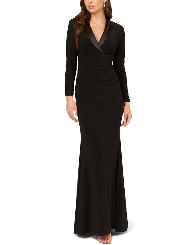 Adrianna Papell Tuxedo Mermaid Long Dress