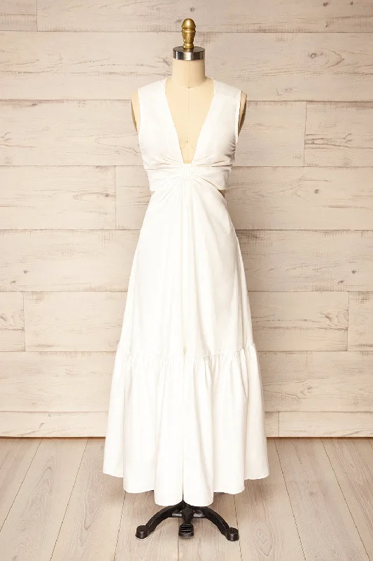 Camden Ivory | Long Dress w/ Open Back