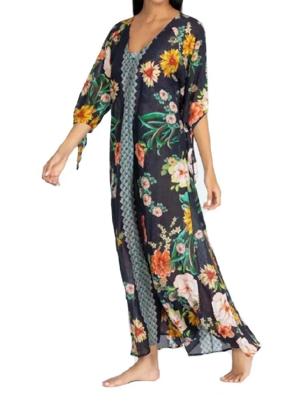 Floral Broder Long Dress In Multi