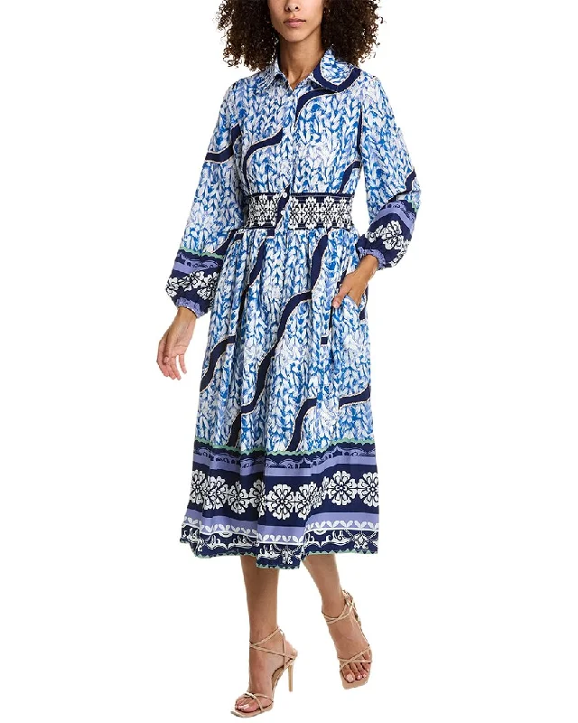 Gracia Smocked Waist Shirtdress