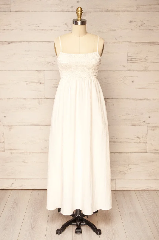 Maonica | Long Ivory Dress w/ Empire Waist