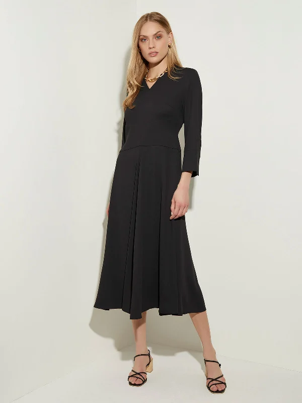 Structured Waist Crepe de Chine Dress