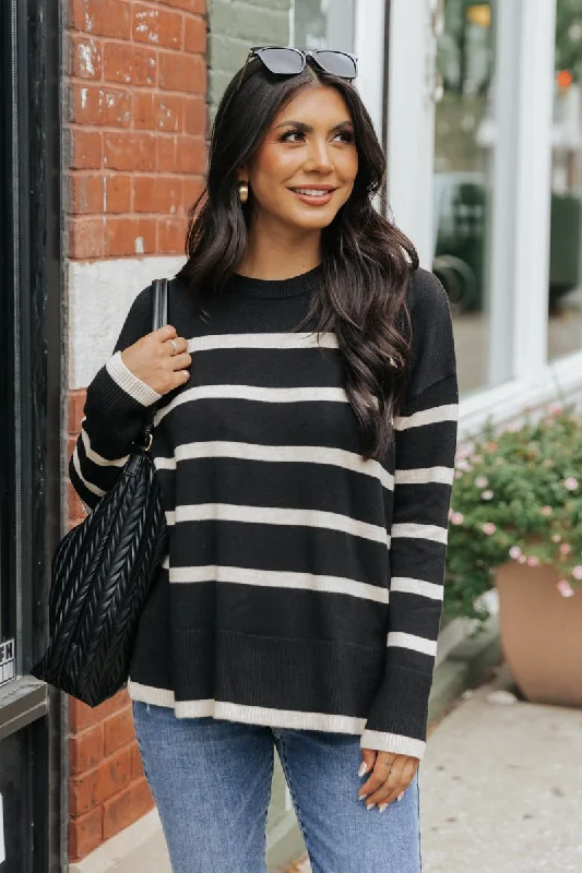 Black and Tan Striped Sweater - FINAL SALE