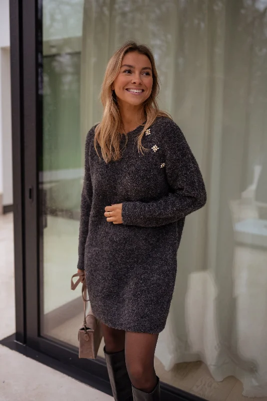 Grey Nesra Sweater Dress