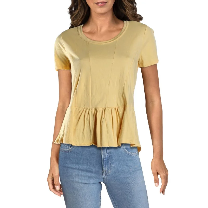 Joe's Jeans Womens Peggy Peplum Ruffled Hem T-Shirt