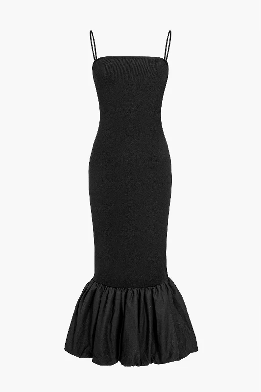 Solid Tie Back Slip Mermaid Sweater Dress