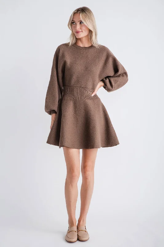 Miou Muse Balloon Sleeve Sweater Dress