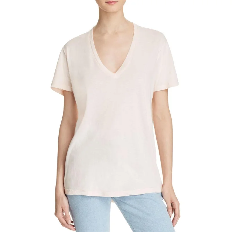 Monrow Womens Oversized V-Neck T-Shirt