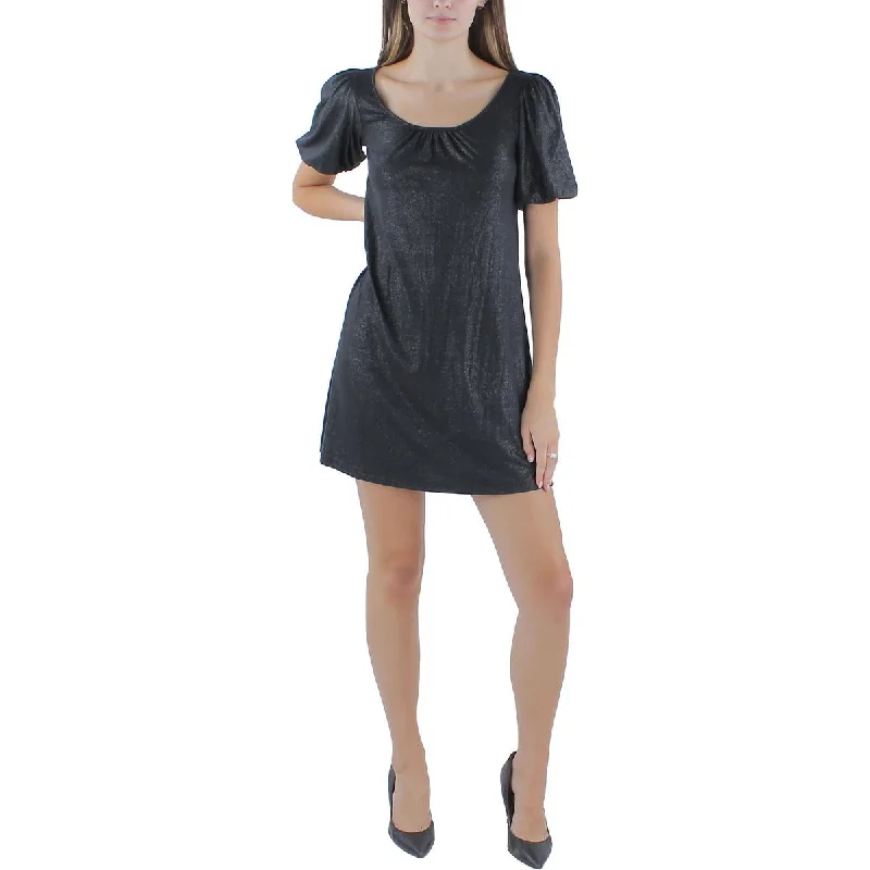 Splendid Womens Shimmer Mini T-Shirt Dress