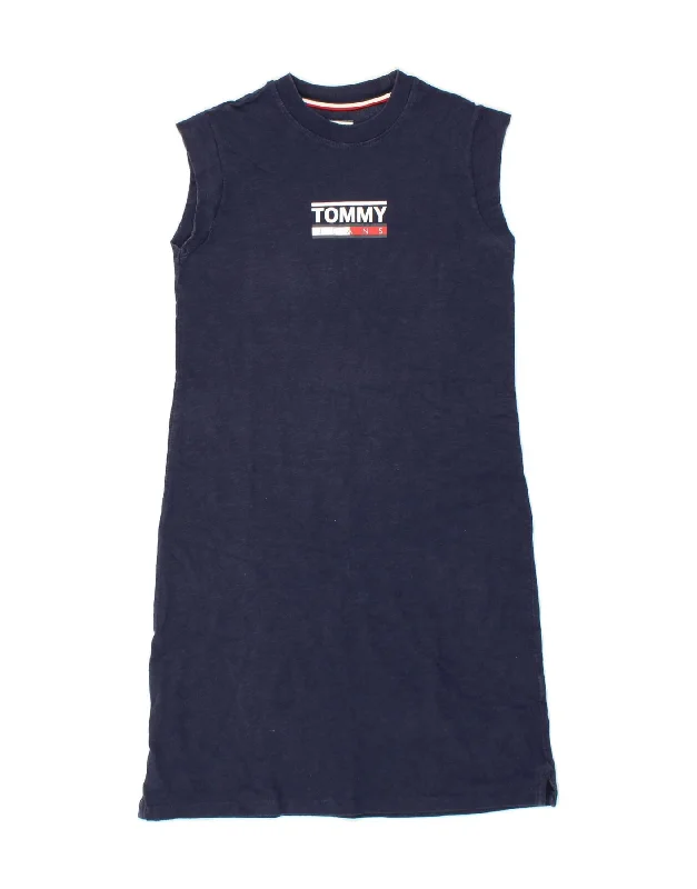 TOMMY HILFIGER Womens Sleeveless T-Shirt Dress UK 10 Small Navy Blue