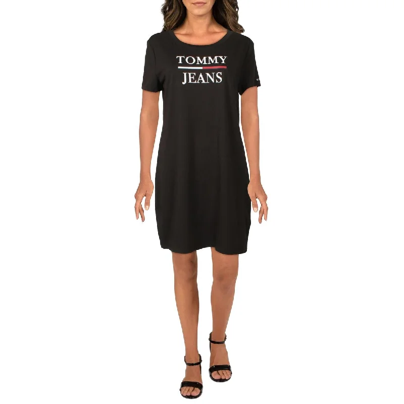 Tommy Jeans Womens Logo Midi T-Shirt Dress