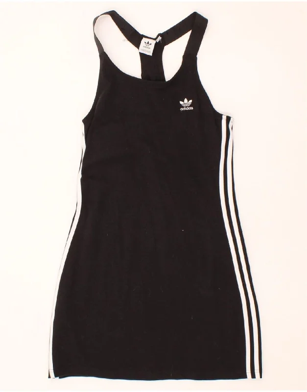 ADIDAS Womens Sleeveless T-Shirt Dress UK 10 Small Black