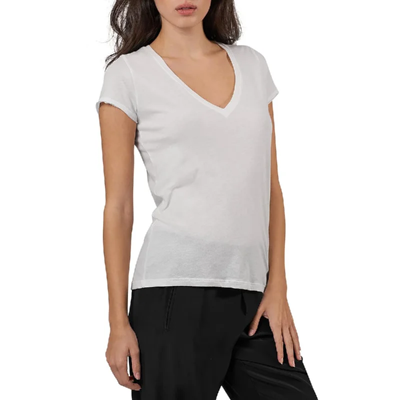 ATM Womens Sheer Jersey Pullover Top