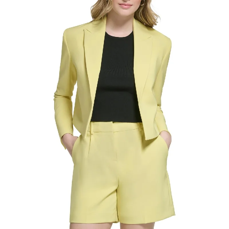 Calvin Klein Womens Crepe Slim Fit Open-Front Blazer