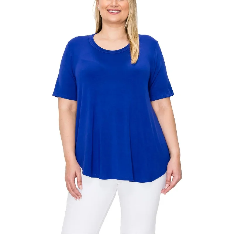 Coin 1804 Womens Plus Knit Short Sleeves T-Shirt