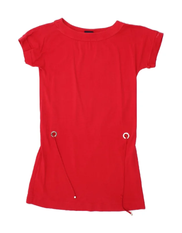 CONTE OF FLORENCE Womens Short Sleeves T-Shirt Dress UK 10 Small Red