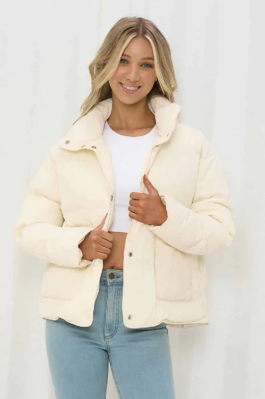 Iris Maxi Puffer Jacket Cream