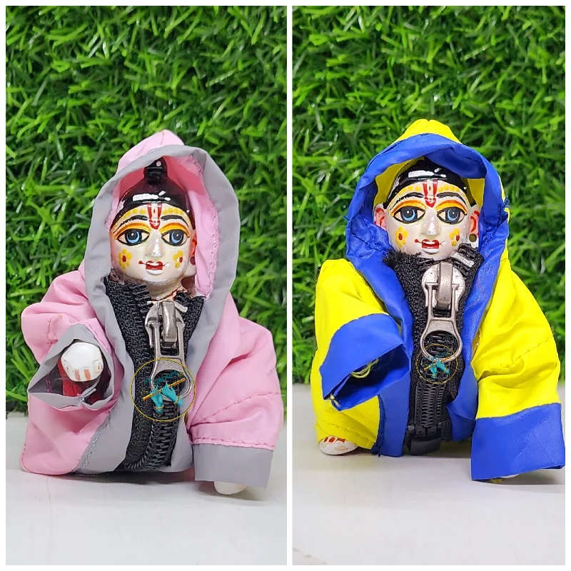 Laddu Gopal ji Fluffy Jacket Pack of 2 [Random Color]