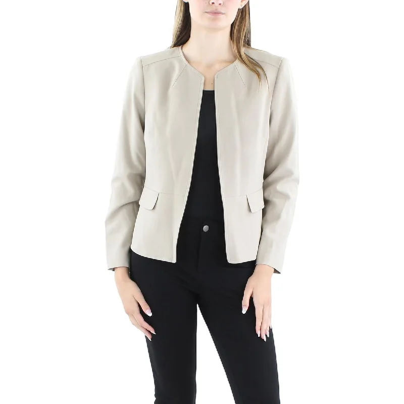 Le Suit Womens Petites Solid  Open-Front Blazer