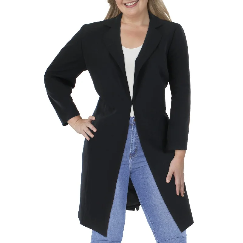 Le Suit Womens Plus Crepe Topper Duster Blazer