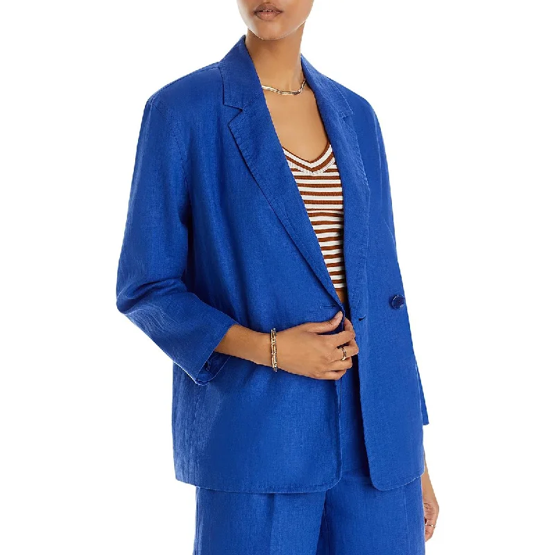 Madewell Womens Linen Office Double-Breasted Blazer