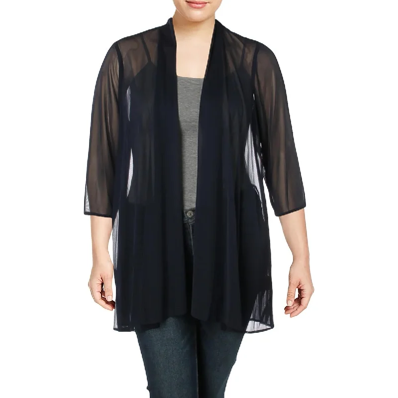 R&M Richards Womens Plus Chiffon Sheer Topper Jacket