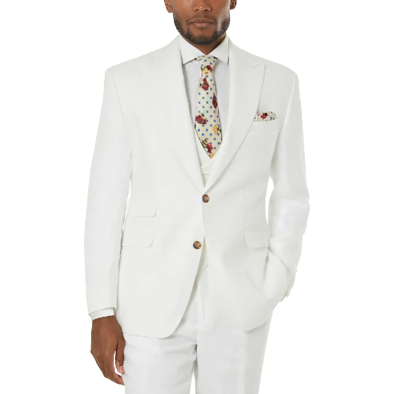 Tayion By Montee Holland Mens Linen Long Sleeves Two-Button Blazer