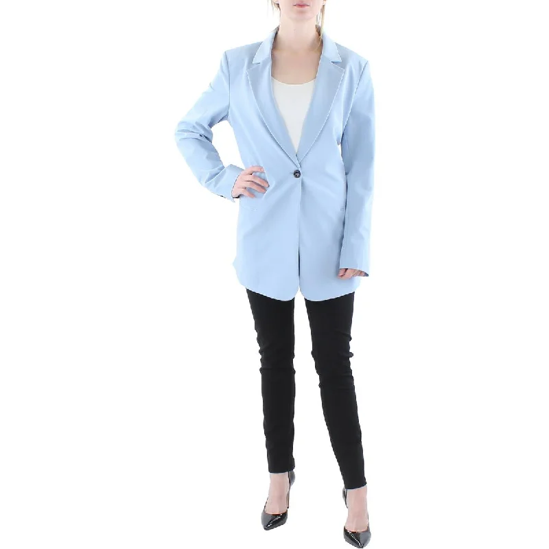 Tommy Hilfiger Womens Business Long One-Button Blazer