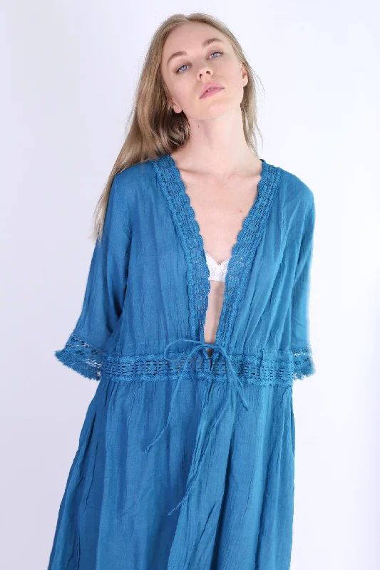 TURQUOISE KAFTAN KIMONO JACKET ELLIE