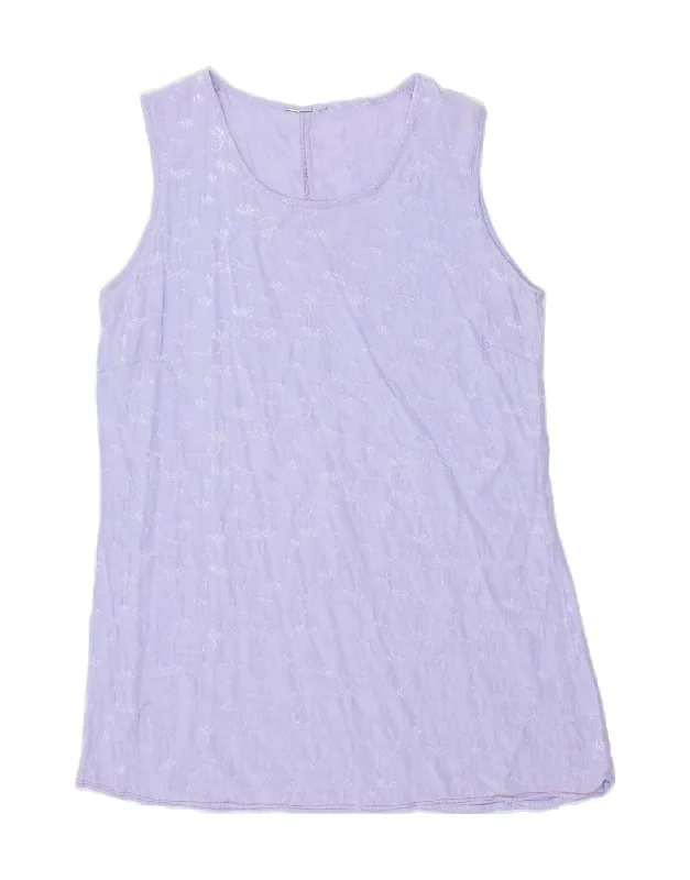 VINTAGE Womens Sleeveless T-Shirt Dress UK 12 Medium Purple