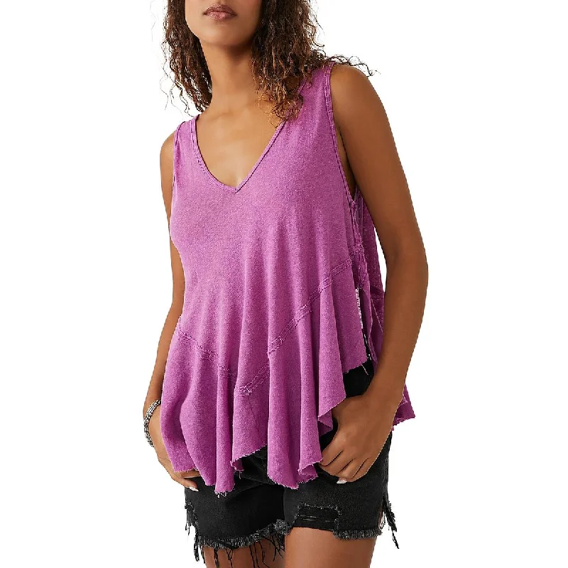 We The Free Womens Unfinished Hem Drop Waist Pullover Top