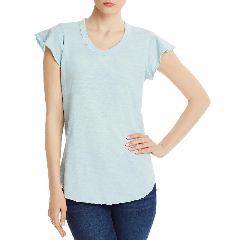 Wilt Womens Hi-Low Raw Hem Pullover Top