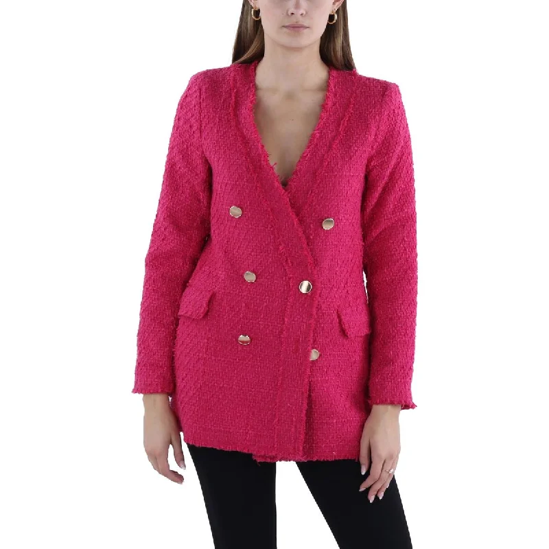 Generation Love Womens Delilah Crepe Peak Lapel One-Button Blazer