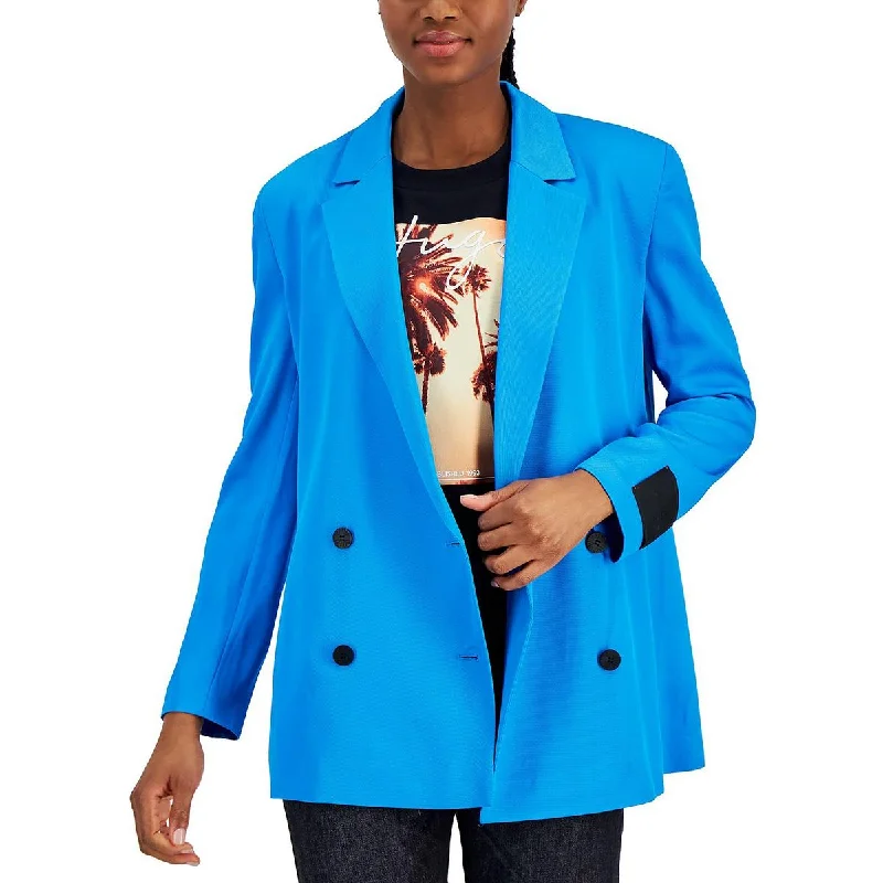 Hugo Womens Crinkled Trendy Double-Breasted Blazer