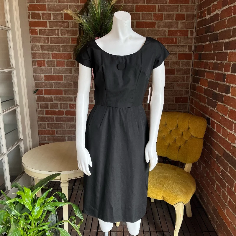 1950s Black Wiggle Dress