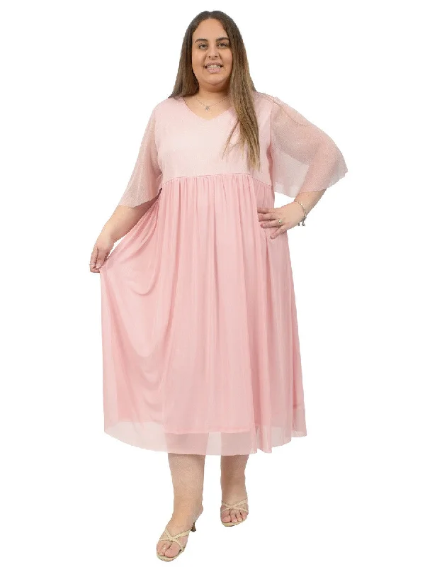 Adele Shimmer Dress - Pink*