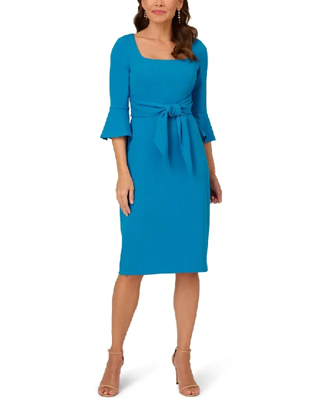 Adrianna Papell Bell Sleeve Tie Front Dress