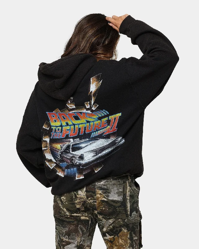 American Thrift X Back To The Future Back To The Future 2 Vintage Hoodie Washed Black