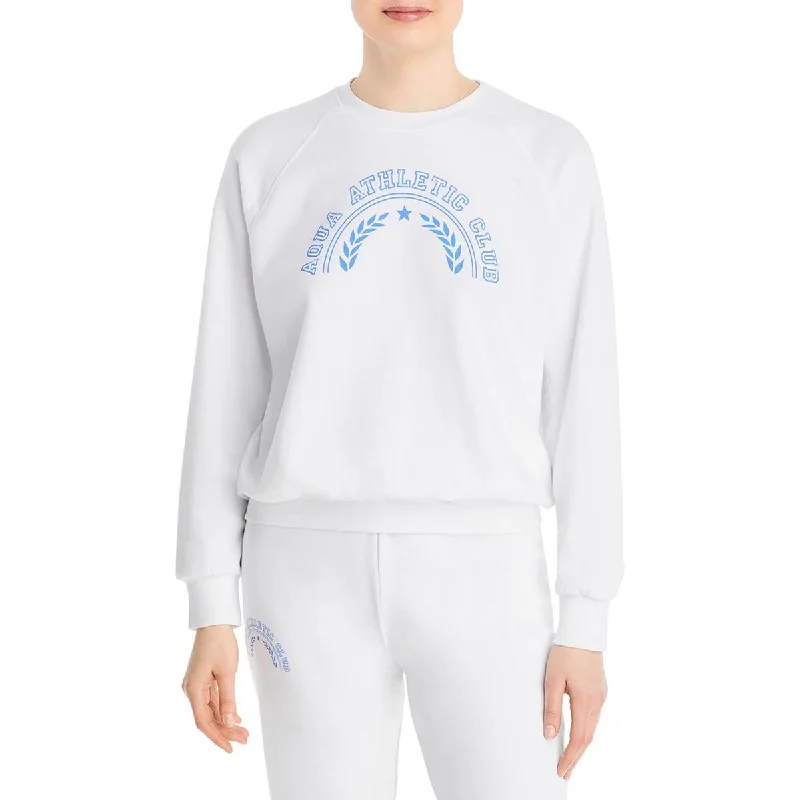 Aqua Womens Graphic Crewneck Sweatshirt