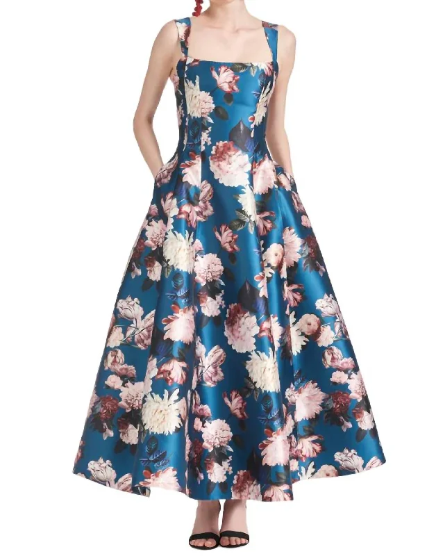 Audrey Gown In Teal Garden