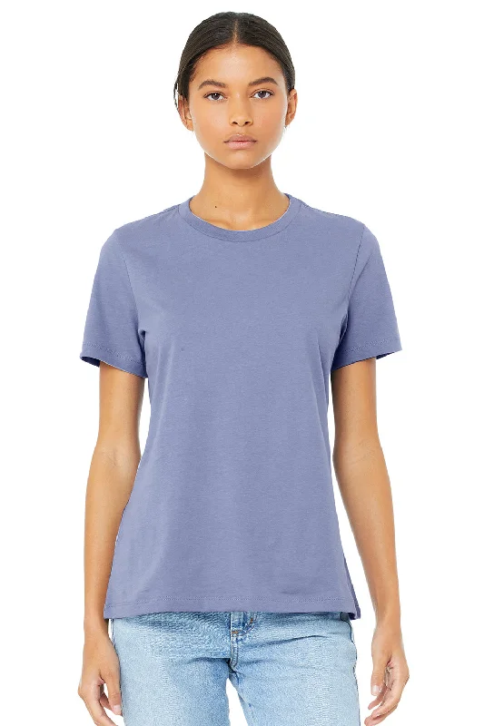Bella + Canvas Womens Relaxed Jersey Short Sleeve Crewneck T-Shirt - Lavender Blue Casual Formal Business Bella + Canvas Womens Relaxed Jersey Short Sleeve Crewneck T-Shirt - Lavender Blue Casual Formal Business