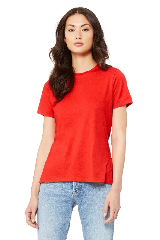 Bella + Canvas Womens Relaxed Jersey Short Sleeve Crewneck T-Shirt - Poppy Red Notch Collar Peter Pan Collar Cowl Neck Bella + Canvas Womens Relaxed Jersey Short Sleeve Crewneck T-Shirt - Poppy Red Notch Collar Peter Pan Collar Cowl Neck