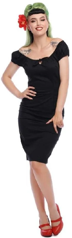 Black Bow Tie Lorena Pencil Dress