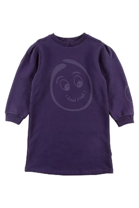 Blooms purple puff sleeve dress by Loud