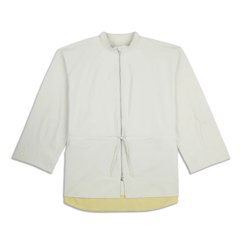 Cinch-Waist Stretch Shirt Jacket - Resale