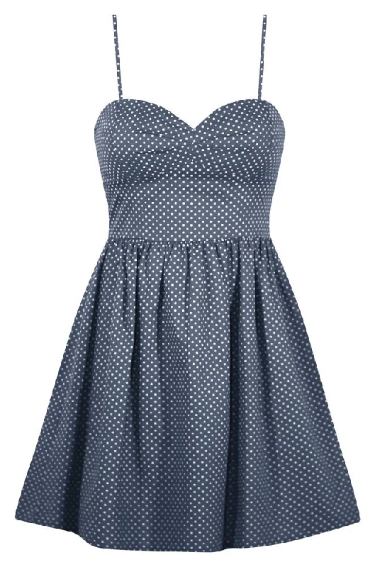 Navy Chambray Polka Dot Sweetie Dress