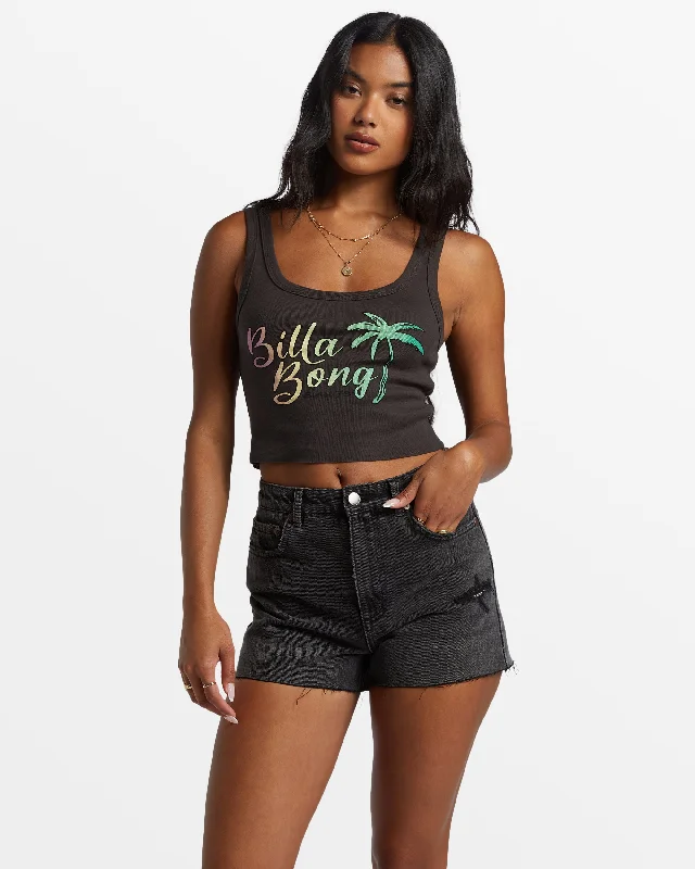 Fresh Squeezed Cropped Tank Top - Off Black