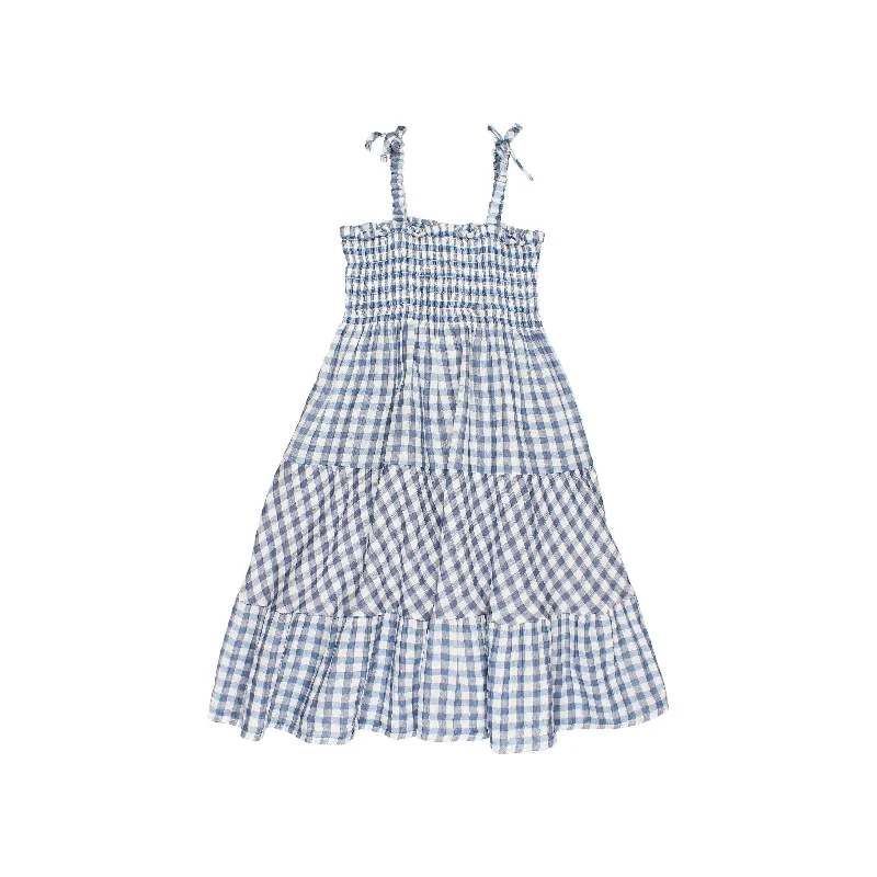Gingham blue stone dress by Buho