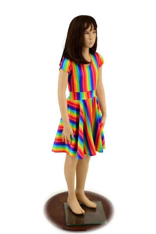 Girls Rainbow Skater Dress