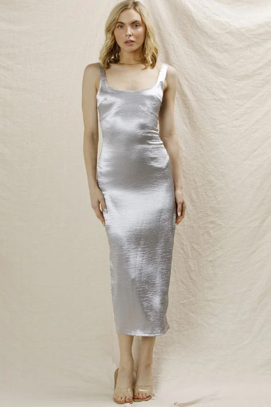 Hanna Fitted Metallic Dress